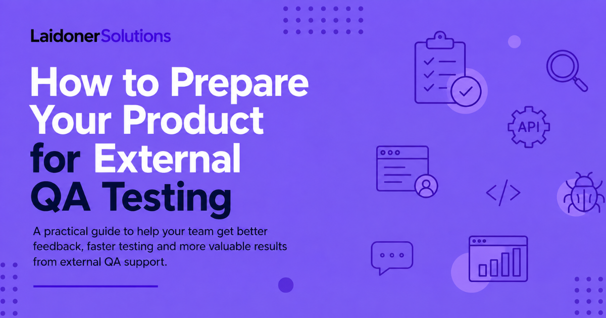 Software team preparing product access, test data, scope and QA notes before external testing starts